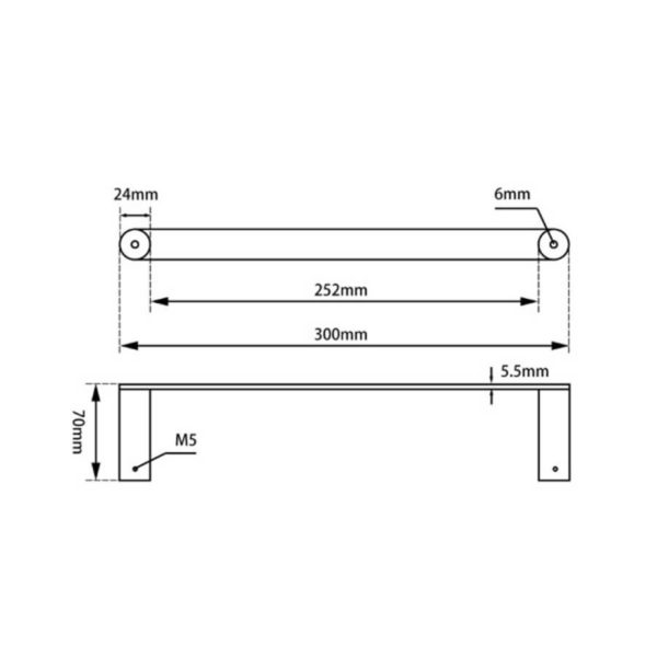 Esperia Brushed Nickel Towel Rail 300mm