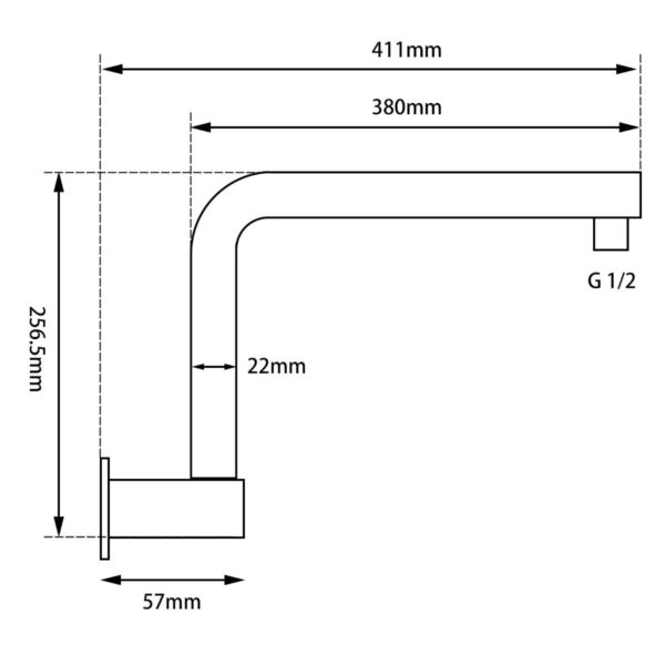 Square Swivel Brushed Nickel Shower Arm