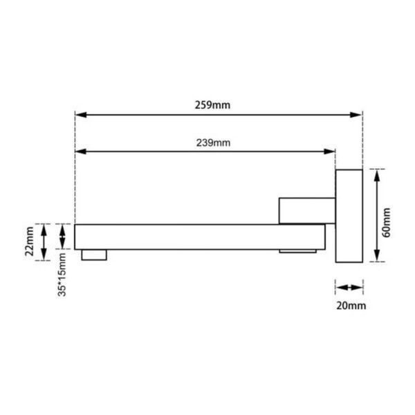 BLAZE Series Chrome Bathtub/Basin Wall Spout