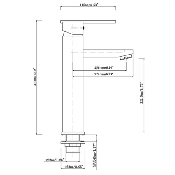 BLAZE Series Chrome Tall Basin Mixer