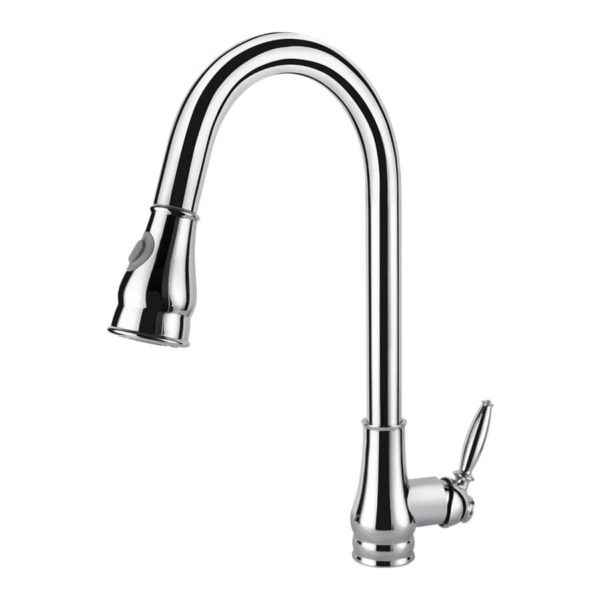 Round Chrome Vintage Pull Out Kitchen Sink Mixer Tap