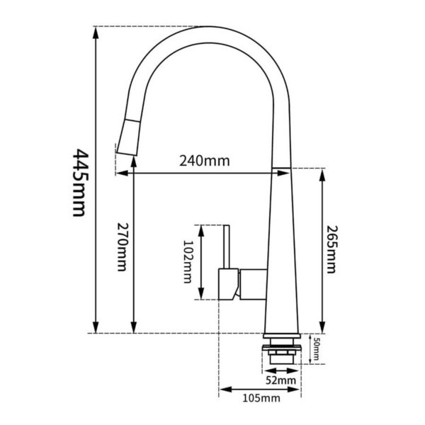 Round Chrome Pull Out Kitchen Sink Mixer Tap