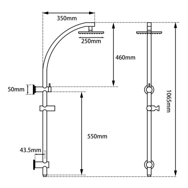 10'' Round Chrome Shower Station Top Inlet