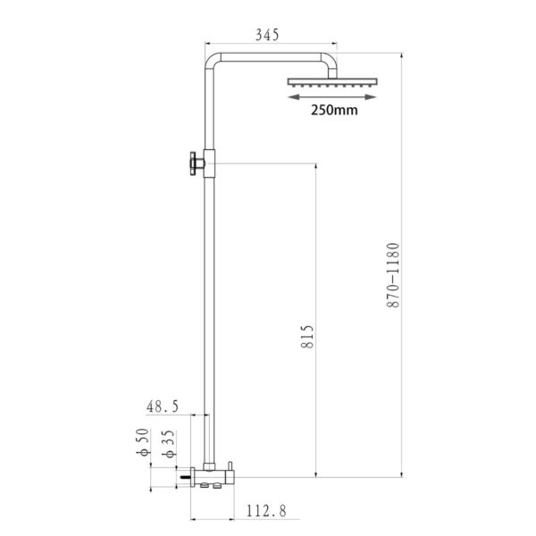 10" Round Chrome Shower Station Top/Bottom Inlet