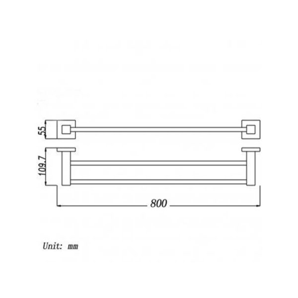 BLAZE Series Chrome Double Towel Rail 600mm