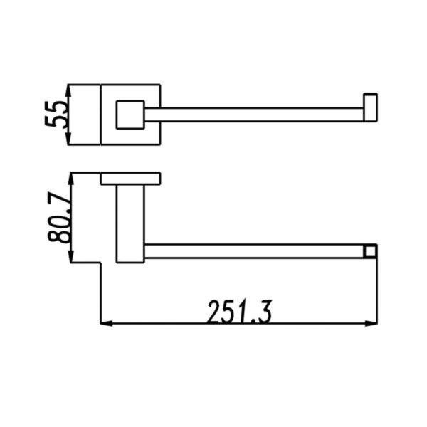 BLAZE Series Chrome Towel Hook Ring 250mm