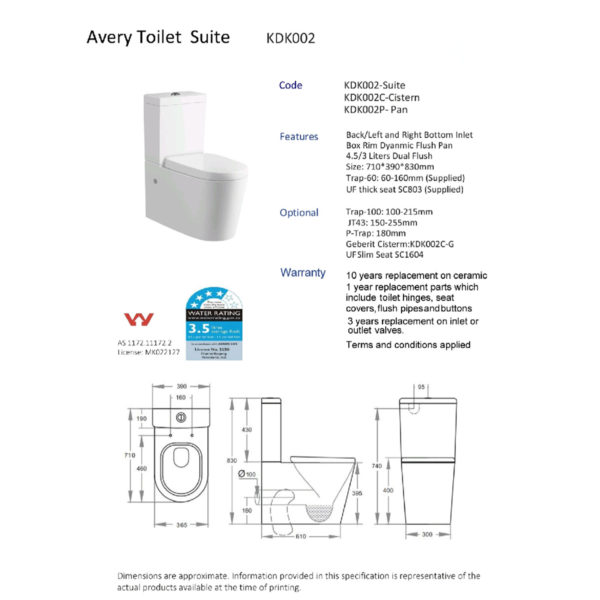 KDK002 - Avery BTW Toilet Suite