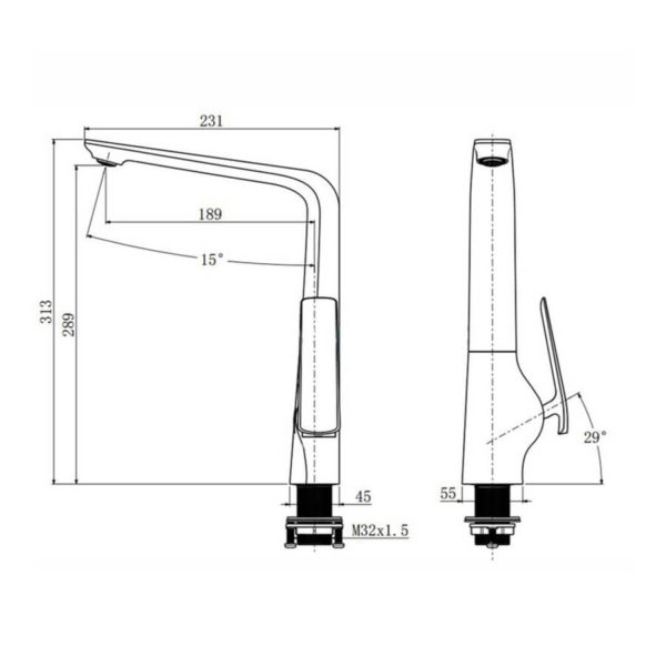 Esperia Brushed Nickel Kitchen Mixer