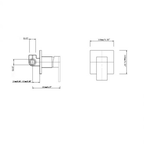 BLAZE Black Shower/Bath Mixer Diverter