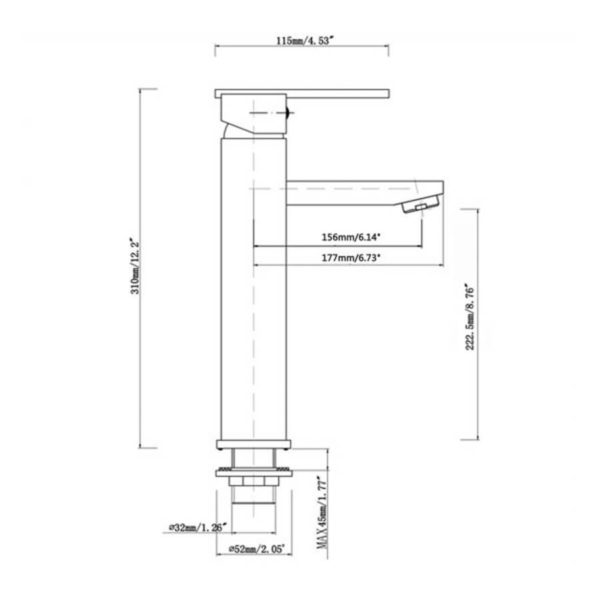 BLAZE Series Black Tall Basin Mixer