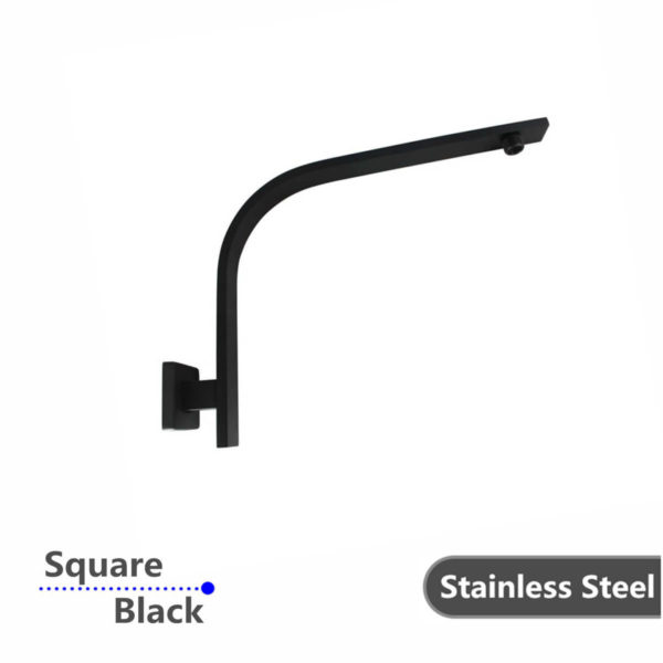 Square Black Gooseneck Wall Shower Arm