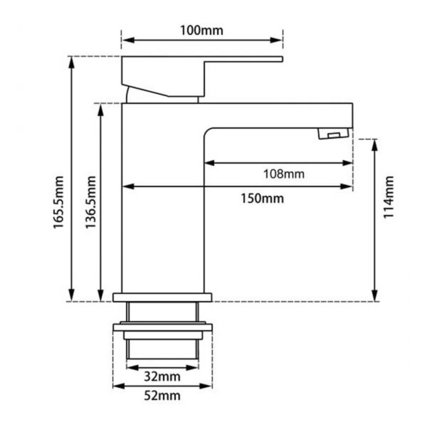 BLAZE Series Square Black Basin Mixer Tap