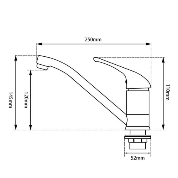 Matte Black Standard Kitchen Mixer Tap