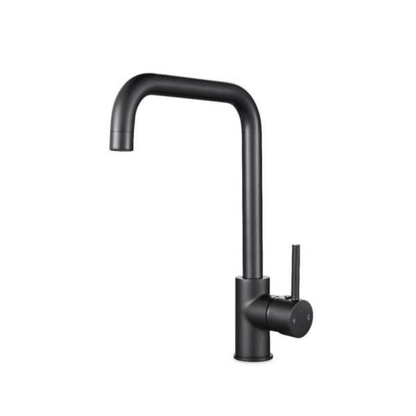 Electroplated Brass Matte Black Swivel Spout Kitchen Mixer Tap