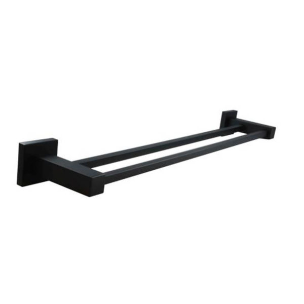 BLAZE Series Black Double Towel Rail 800mm