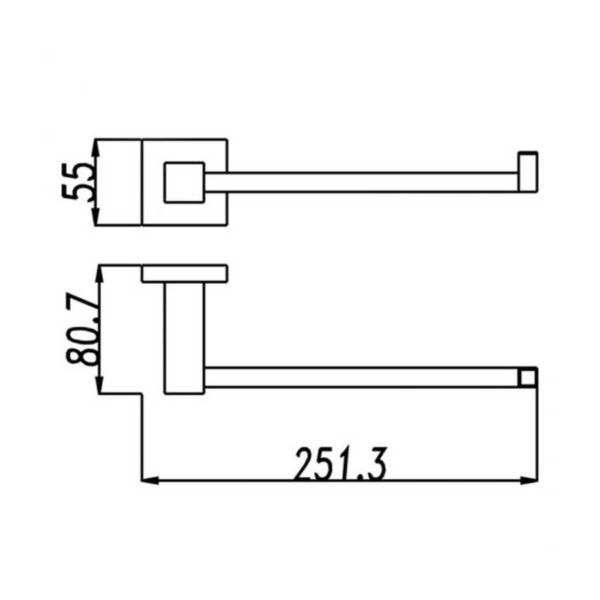 BLAZE Series Black Towel Hook Ring 250mm