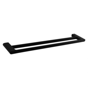 AU Series Black Double Towel Rail 600mm