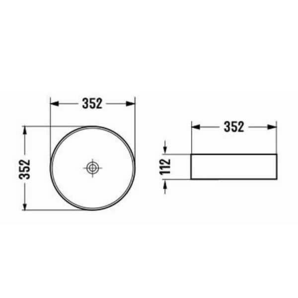 Matte White Carrara 352X352X112mm