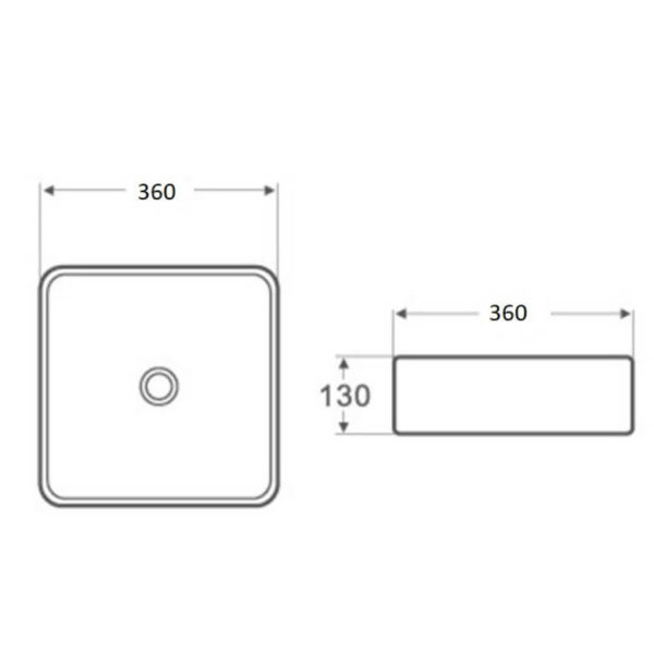 Matte White Fine Ceramic 360X360X130mm