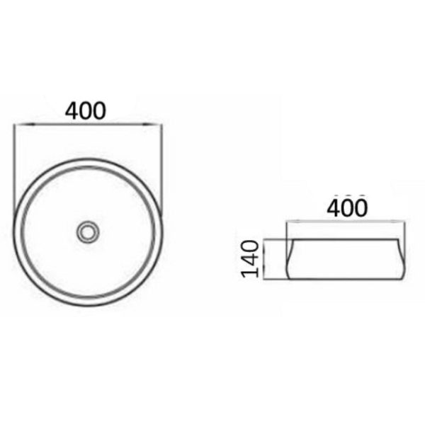 Above Counter Basin Matte White Carrara 400x400x140MM