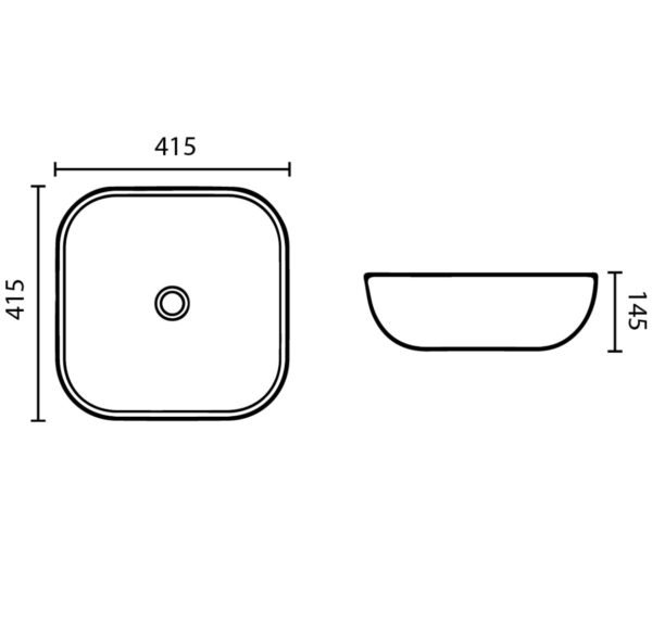 Above Counter Basin Gloss White Ultra Slim 420X420X140mm