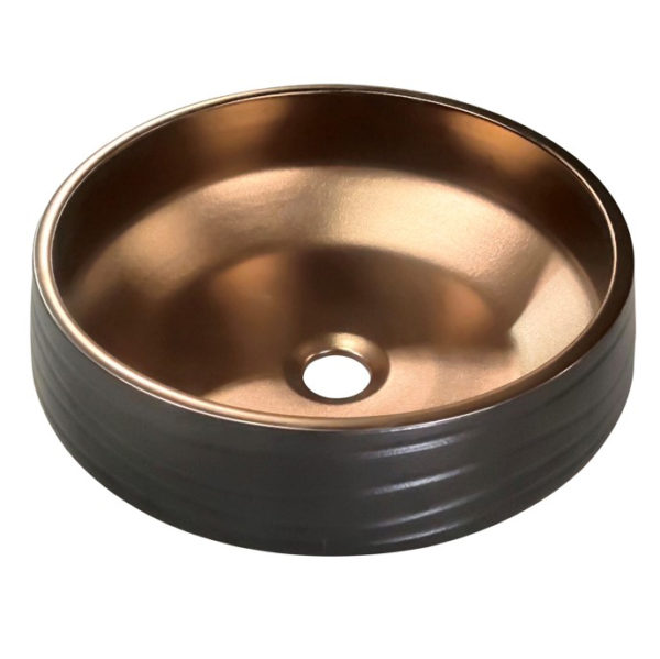 Above Counter Basin Black and Copper 410X410X150mm