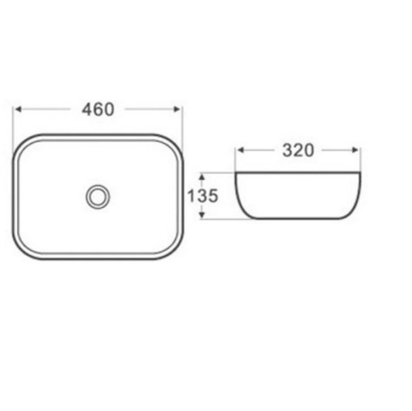 Above Counter Basin Matte Black Marble 465X320X137mm