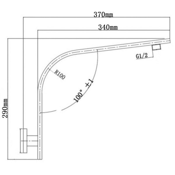 Chrome Gooseneck Wall Mounted Shower Arm