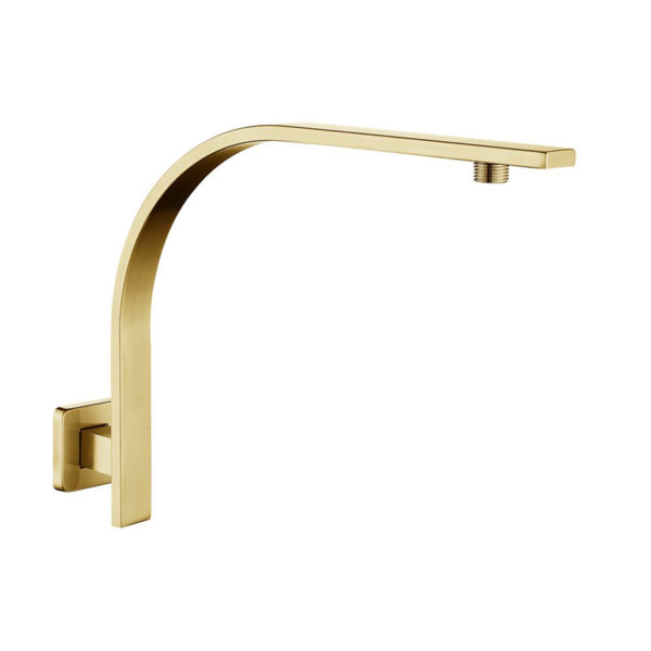 Brushed Yellow Gold Gooseneck Wall Mounted Shower Arm