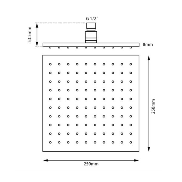 Esperia 10 Inch Brushed Nickel Square Shower Station