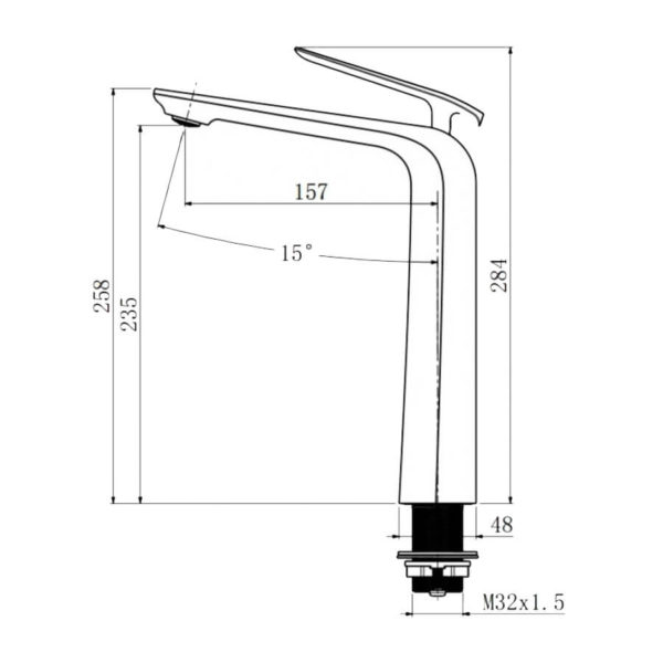 Esperia Brushed Nickel Tall Basin Mixer