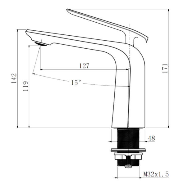 Esperia Brushed Nickel Basin Mixer